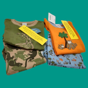 4pc Gymboree Sleepwear Boy Girl Toddler Clothes Sz6 Monkey Jungle Rainforest Set